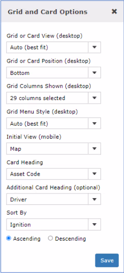 The Grid Menu Style options for desktop