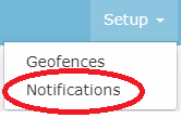 The Notifications menu option