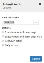 The actions available for a selected asset