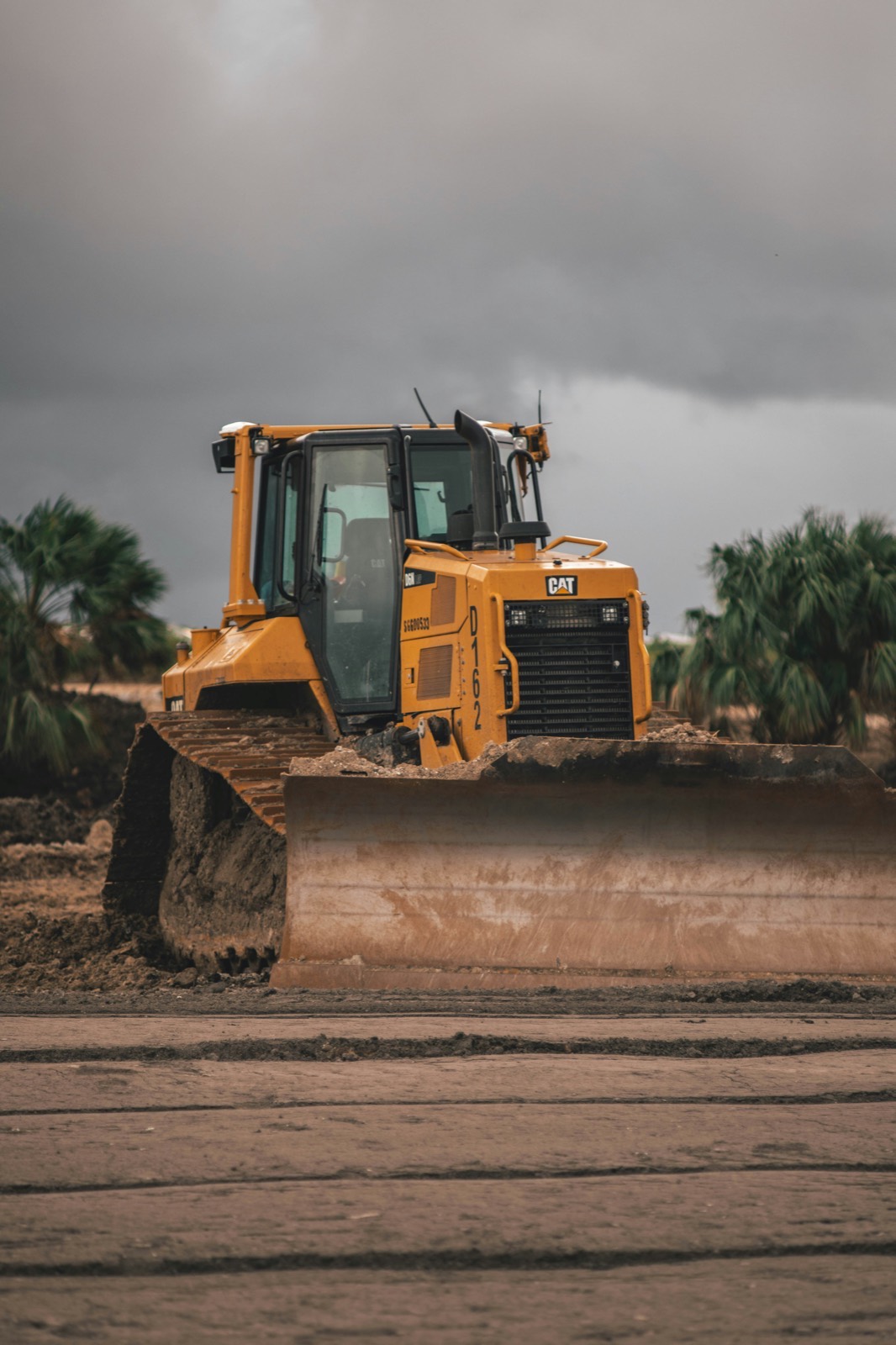 Bulldozer working on a construction site